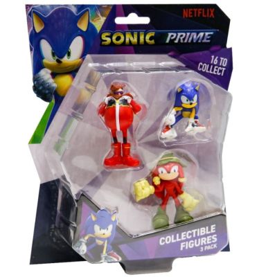 Set 3 figurine 6cm Sonic Prime Mr. Dr. Eggman Sonic NY amp Knuckles