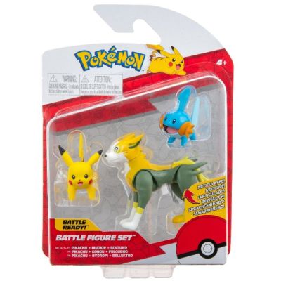 Set 3 figurine de actiune Pokemon S12 Mudkip Pikachu Boltund