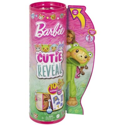 Papusa cu costum de catel-broscuta Barbie Color Reveal