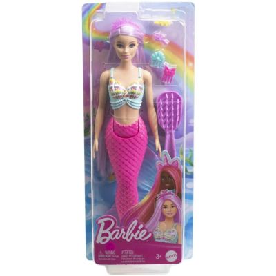 Papusa sirena cu par mov si coada roz Barbie Dreamtopia