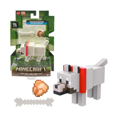 Figurina tamed wolf craft a block 8CM Minecraft