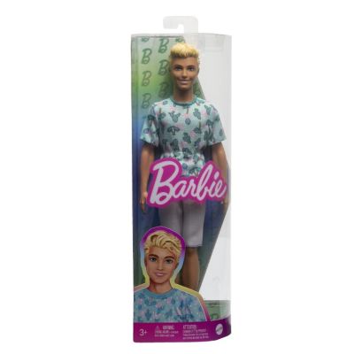 Papusa baiat fashionistas blond cu tricou cu imprimeu cu cactusi Barbie