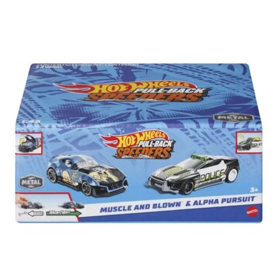 Set 2 masinute metalice pull back muscle and blown si alpha pursuit 1 43 Hot Wheels