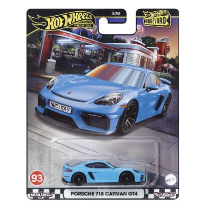 Masinuta metalica Porsche 718 Cayman GT4 scara 1 64 Hot Wheels Premium Boulevard