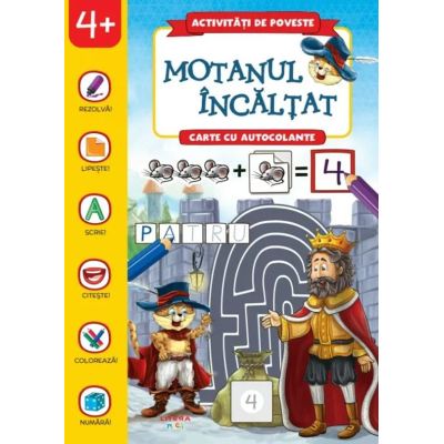 Activitati de poveste. Motanul incaltat. Carte cu autocolante