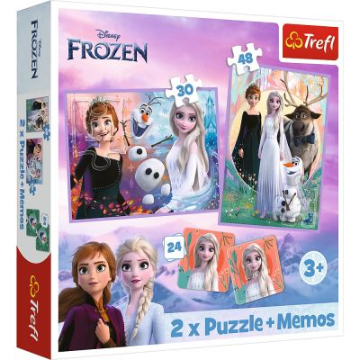 Puzzle 2in1 Memo. Disney Frozen Printesele si taramul lor Trefl
