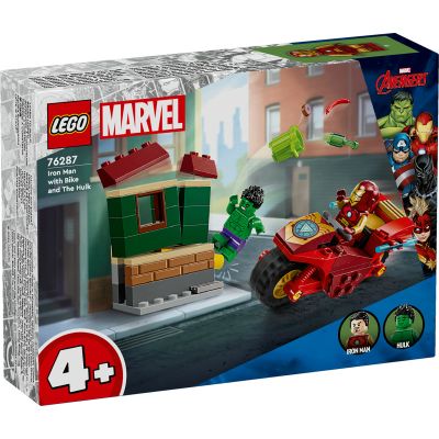 LEGO Marvel Super Heroes. Iron Man cu motocicleta si Hulk 76287 68 piese