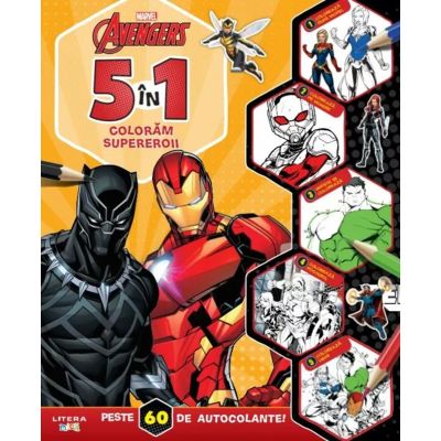 Disney. Marvel. Avengers. 5 in 1. Coloram supereroii. Peste 60 de autocolante