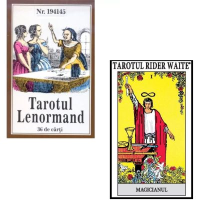 Pachet format din 2 seturi de carti Tarot Rider Waite Tarotul Lenormand - Mademoiselle Lenormand