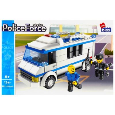 Joc constructie puzzle Masina de Politie 3 PVC Alleblox 134 piese J1258