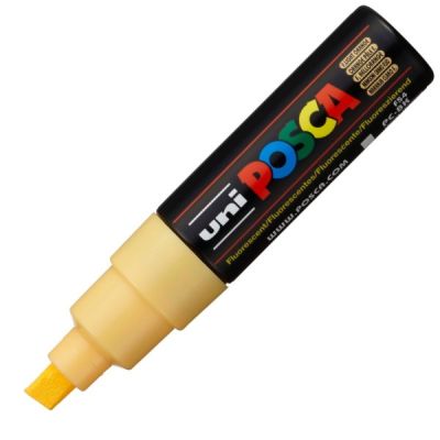 Marker UNI PC-8K 8. 0 mm varf tesit portocaliu deschis fluorescent Posca M1460