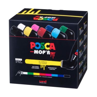 Set 8 markere PCM22 varf rotund buretat 3. 0-19. 0 mm UNI Posca Mopr M1545