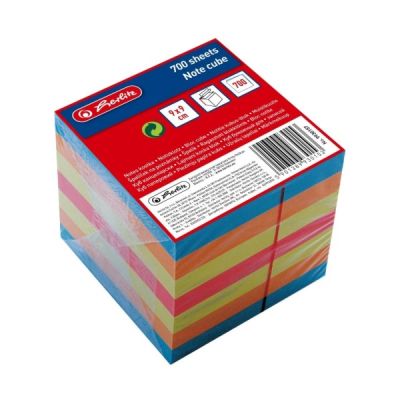 Cub hartie notes Herlitz 9930157 700 coli 90x90mm 4 culori neon