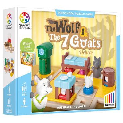 Joc logic Smart Games The Wolf amp The 7 Goats Deluxe cu 48 de provocari editie internationala
