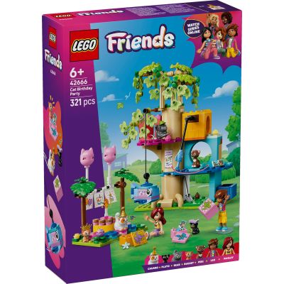 LEGO Friends. Petrecere de ziua de nastere a pisicii si casuta in copac 42666 321 piese