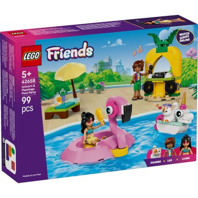 LEGO Friends. Petrecere la piscina cu unicornul si flamingo 42658 99 piese