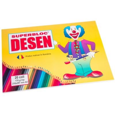 Bloc de desen A4 20 coli Super Color