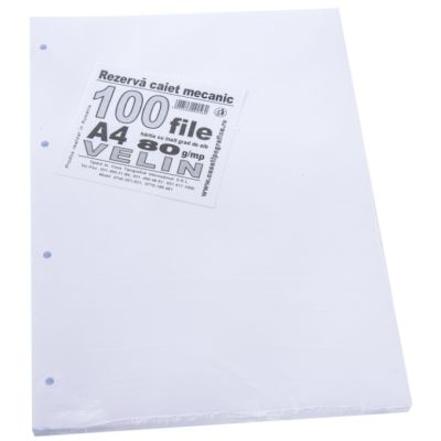 Rezerva caiet mecanic foaie velina A4 100 file Super Color