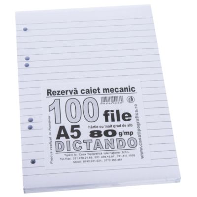 Rezerva caiet mecanic dictando A5 100 file Super Color