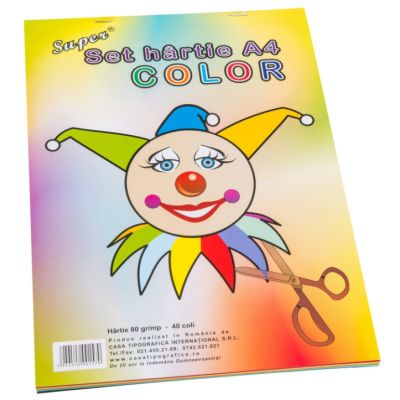 Set hartie colorata A4 40 coli Super Color