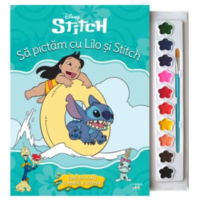 Disney. Stitch. Sa pictam cu Lilo si Stitch. Carte de colorat cu pensula si acuarele