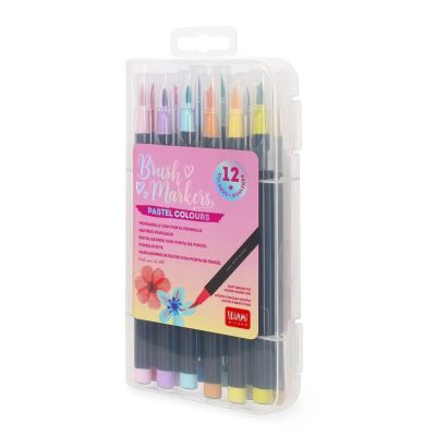 Set 12 markere pensula pastel Legami
