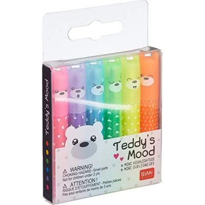 Set 6 evidentiatoare Mini Teddys Mood Legami