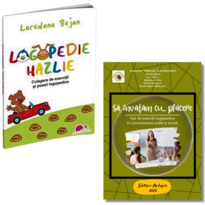 Pachet Logopedie hazlie. Culegere de exercitii si poezii logopedice si Sa invatam cu placere fise de exercitii - Loredana Bejan Ecaterina Vrasmas