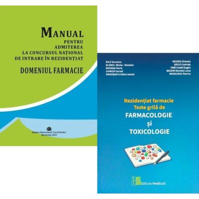 Pachet Admitere Facultatea de Farmacie Manual pentru admitere si Teste grila de Farmacologie si Toxicologie