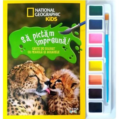 National Geographic Kids. Sa pictam impreuna Carte de colorat cu pensula si acuarele