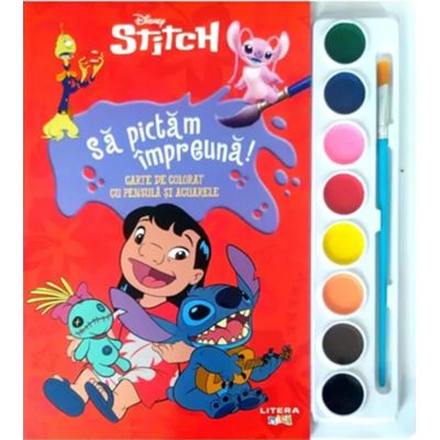 Disney. Stitch. Sa pictam impreuna Carte de colorat cu pensula si acuarele