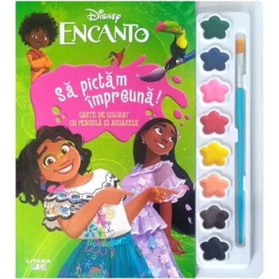 Disney. Encanto. Sa pictam impreuna Carte de colorat cu pensula si acuarele