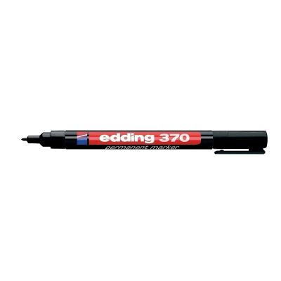 Marker permanent Edding 370 corp plastic varf rotund 1 mm negru