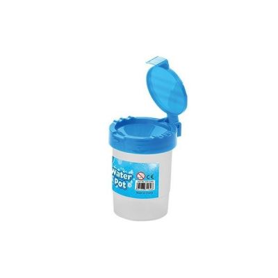 Pahar pictura Keyroad cu capac cu suport pensule albastru KR971860 P3401