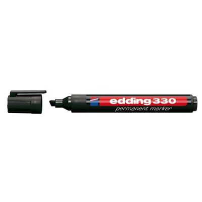 Marker permanent Edding 330 corp plastic varf retezat 1-5 mm negru