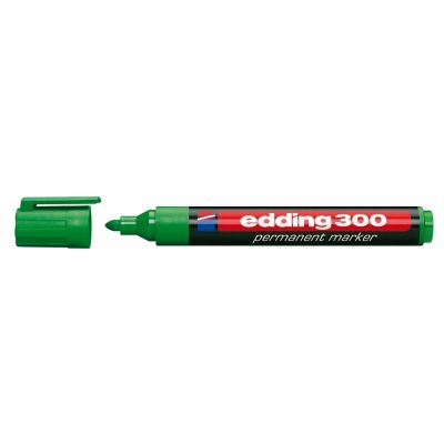 Marker permanent Edding 300 corp plastic varf rotund 1. 5-3 mm verde