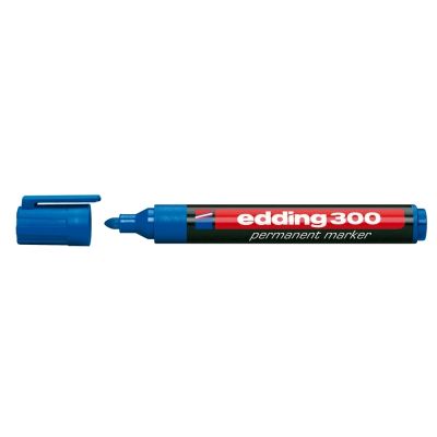 Marker permanent Edding 300 corp plastic varf rotund 1. 5-3 mm albastru