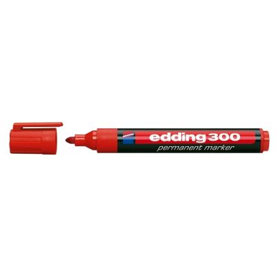 Marker permanent Edding 300 corp plastic varf rotund 1. 5-3 mm rosu