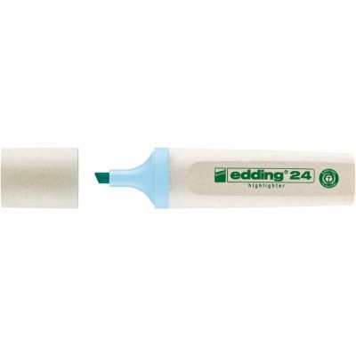 Textmarker Edding Ecoline 24 corp din plastic reciclat varf tesit 2-5 mm albastru pastel