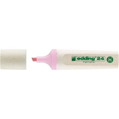 Textmarker Edding Ecoline 24 corp din plastic reciclat varf tesit 2-5 mm roz pastel