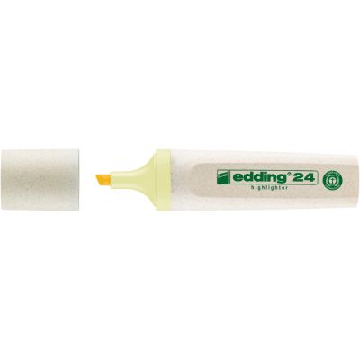 Textmarker Edding Ecoline 24 corp din plastic reciclat varf tesit 2-5 mm galben pastel