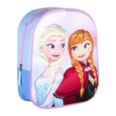 Ghiozdan gradinita Cerda Frozen 3D 31 cm 1 compartiment bleu cu roz