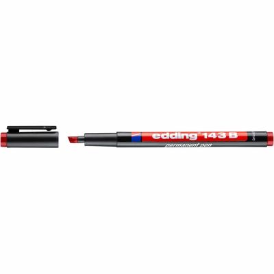 Marker permanent Edding 143 B corp plastic varf tesit 1-3 mm rosu