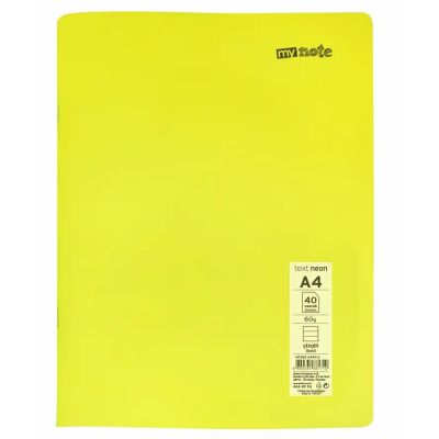 Caiet capsat Mynote format A4 40 file offset 60 gmp liniatura dictando coperta PP neon mix de 8 culori