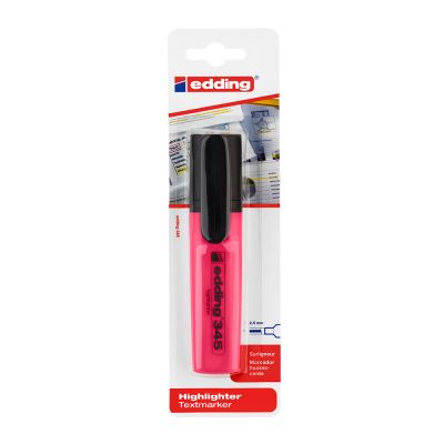 Textmarker Edding 345 varf retezat 2-5 mm roz blister
