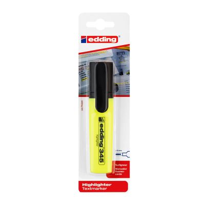 Textmarker Edding 345 varf retezat 2-5 mm galben blister