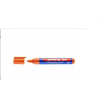 Marker permanent Edding 30 corp din plastic reciclabil varf rotund 1. 5-3 mm portocaliu