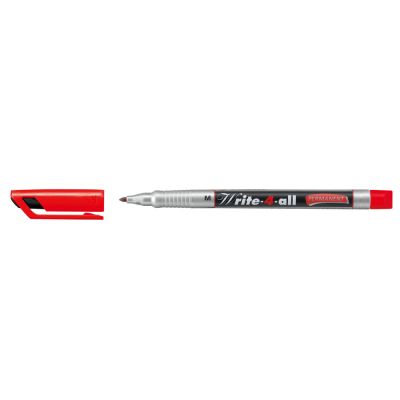 Marker permanent Stabilo Write-4-All corp plastic varf rotund 1 mm rosu