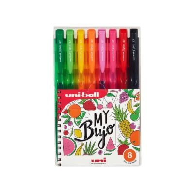 Pix cu gel Uni-ball Signo My Bujo UMN-155N 0. 7mm cu mecanism corp semitransparent in culoarea scrisului set 8 culori