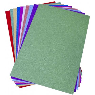 Hartie autocolanta A4 - fara model 80g cu sclipici set 10 coli Colorarte